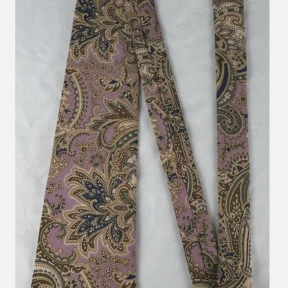 Vintage Polo Ralph Lauren Purple Paisley Silk Neck Tie Made In USA - Picture 3 of 5